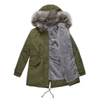 Evelina - Parka Invernale con Dettagli in Velluto