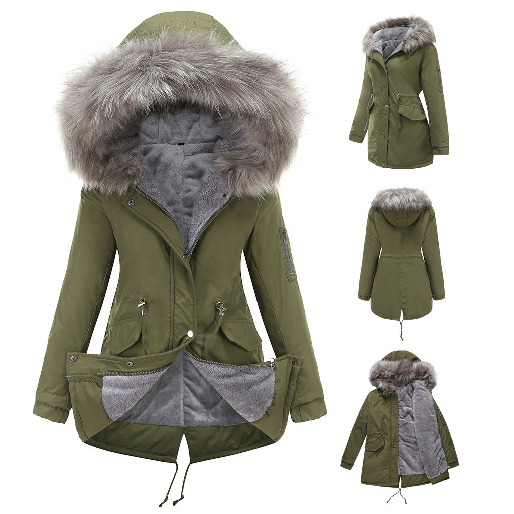 Evelina - Parka Invernale con Dettagli in Velluto