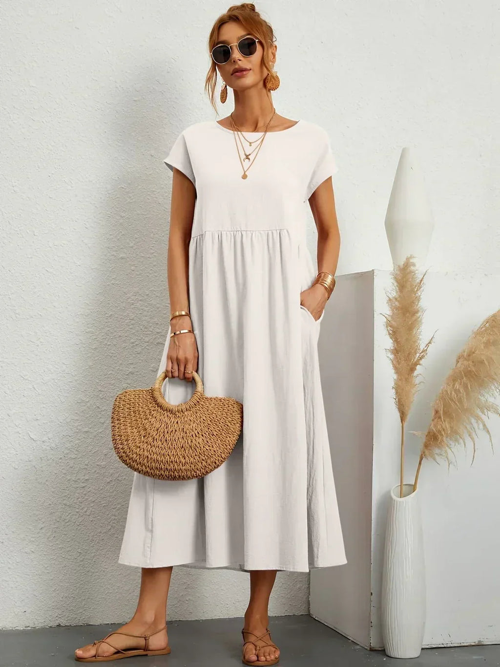 Emma | Abito midi fluido dall'eleganza senza tempo