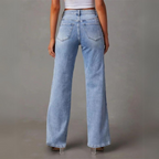 Bianca -  Jeans a Gamba Larga a Vita Alta