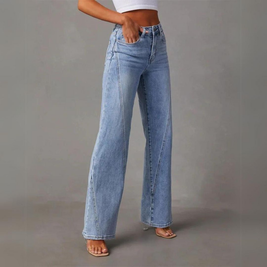 Bianca -  Jeans a Gamba Larga a Vita Alta