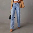 Bianca -  Jeans a Gamba Larga a Vita Alta