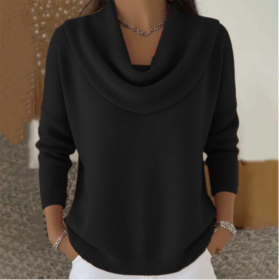 Evandria - Maglione con Collo Drappeggiato