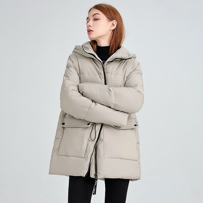 Gaia - Piumino Casual con Cappuccio e Zip