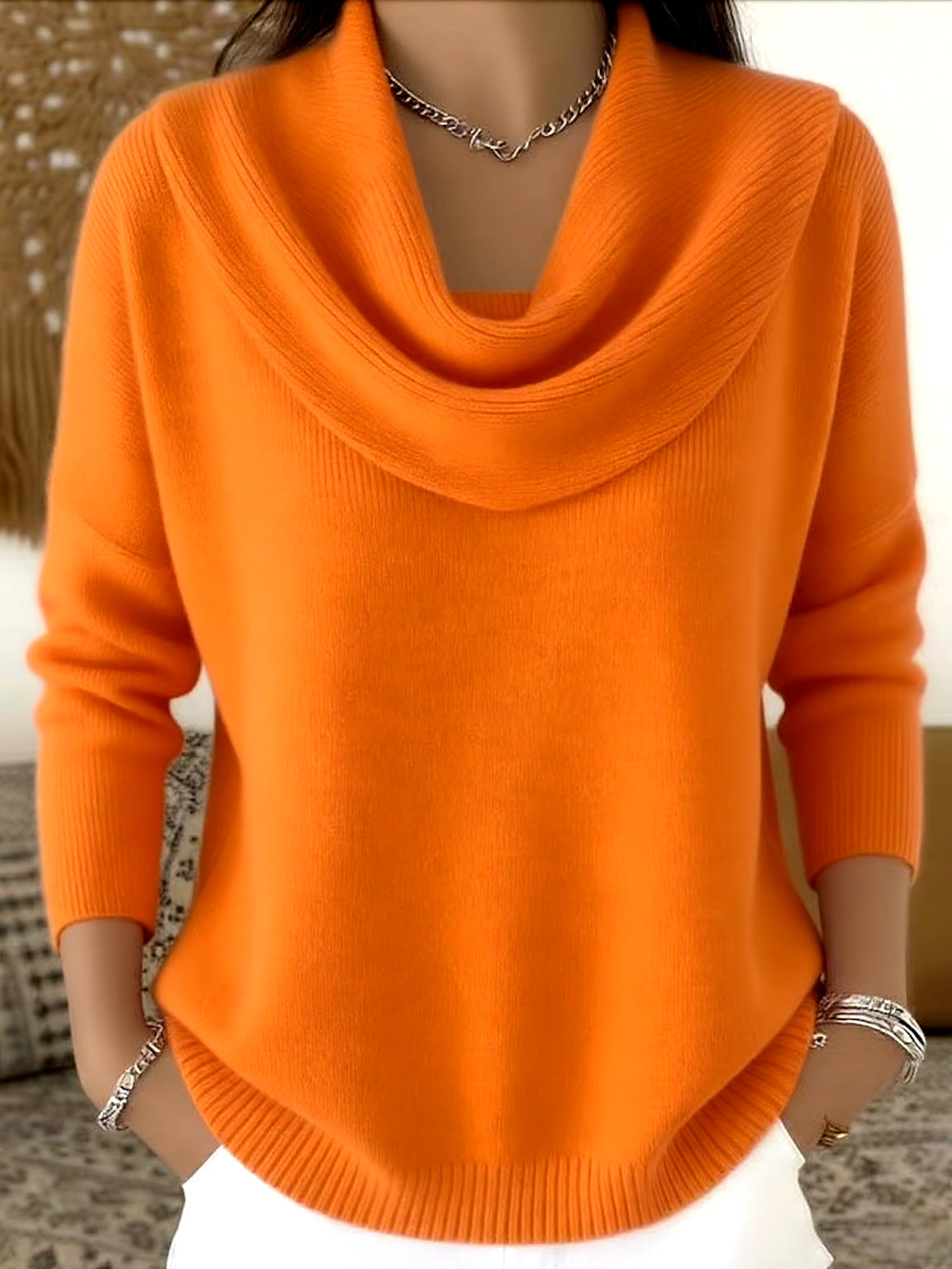 Evandria - Maglione con Collo Drappeggiato