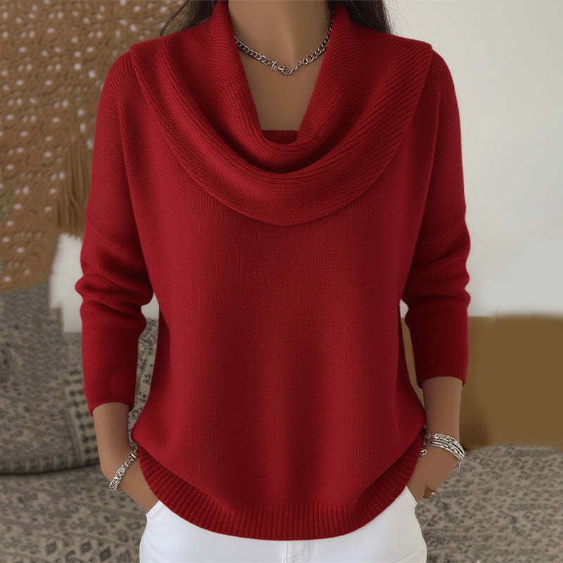 Evandria - Maglione con Collo Drappeggiato