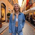 Ersilia - Giacca di Jeans Vintage dal Taglio Ampio