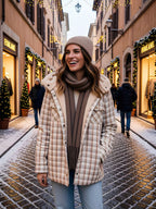Diletta - Giacca a Quadri con Interno Sherpa