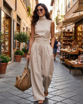 Violita - Set elegante con pantaloni a palazzo e top