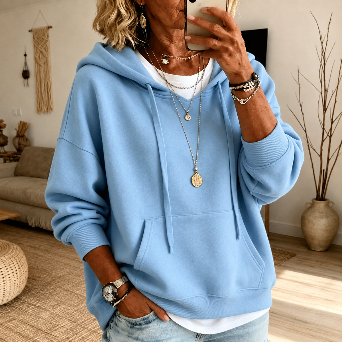 Palmeria - Felpa Oversize con Cappuccio Morbido