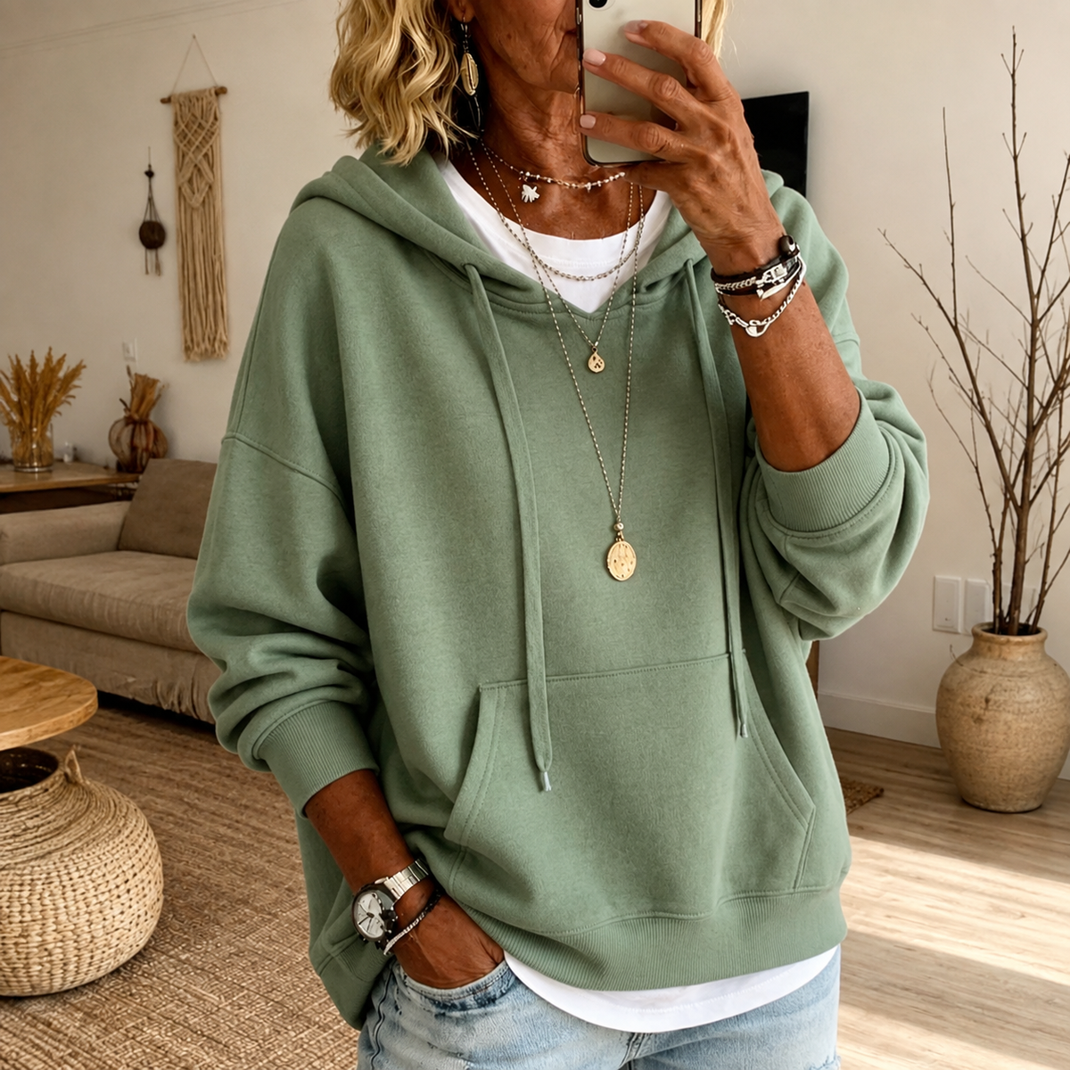 Palmeria - Felpa Oversize con Cappuccio Morbido