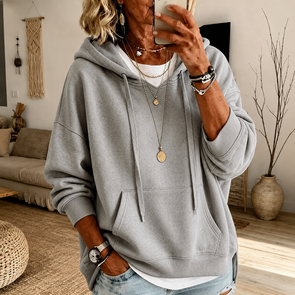 Palmeria - Felpa Oversize con Cappuccio Morbido