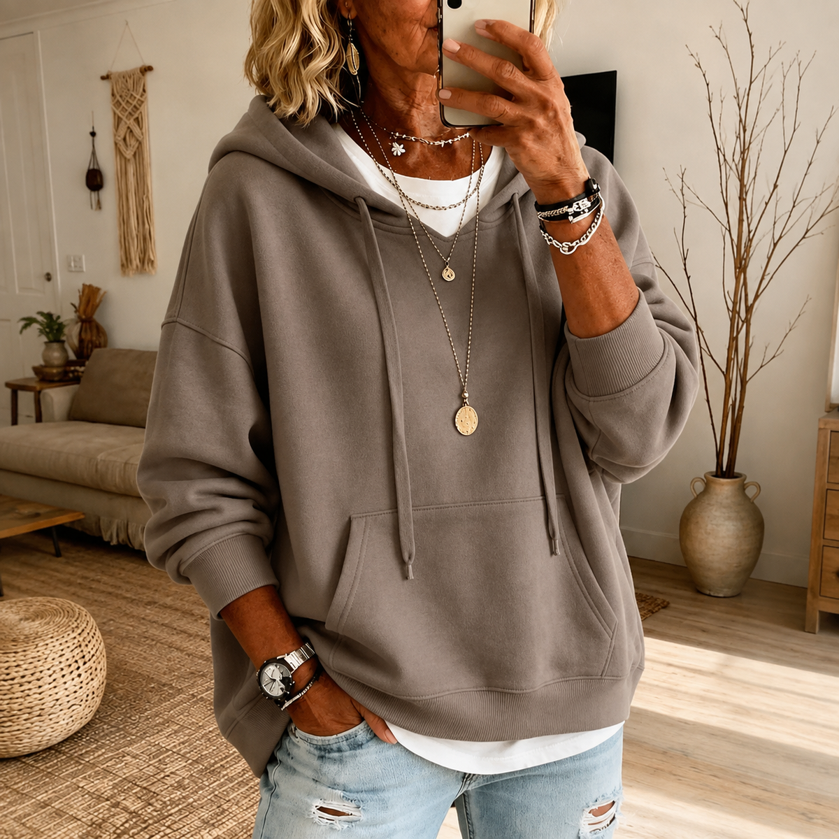 Palmeria - Felpa Oversize con Cappuccio Morbido