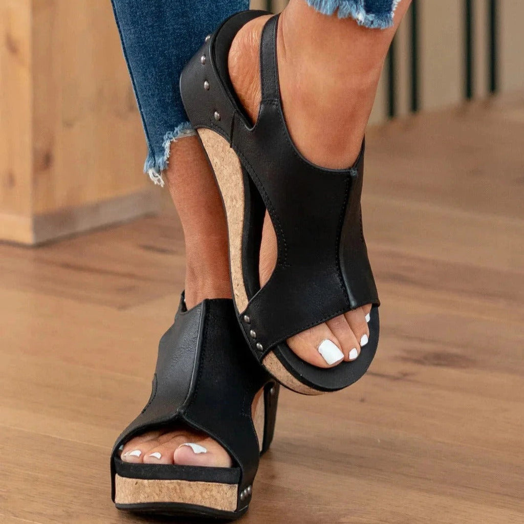 Avenza - Sandali con Tacco Stabile e Plantare Comfort
