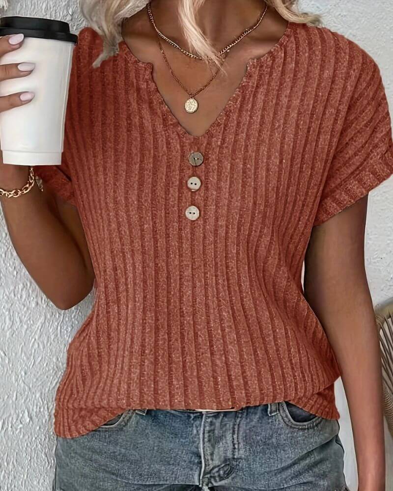 Zoe – Maglia Elegante con Scollo a V
