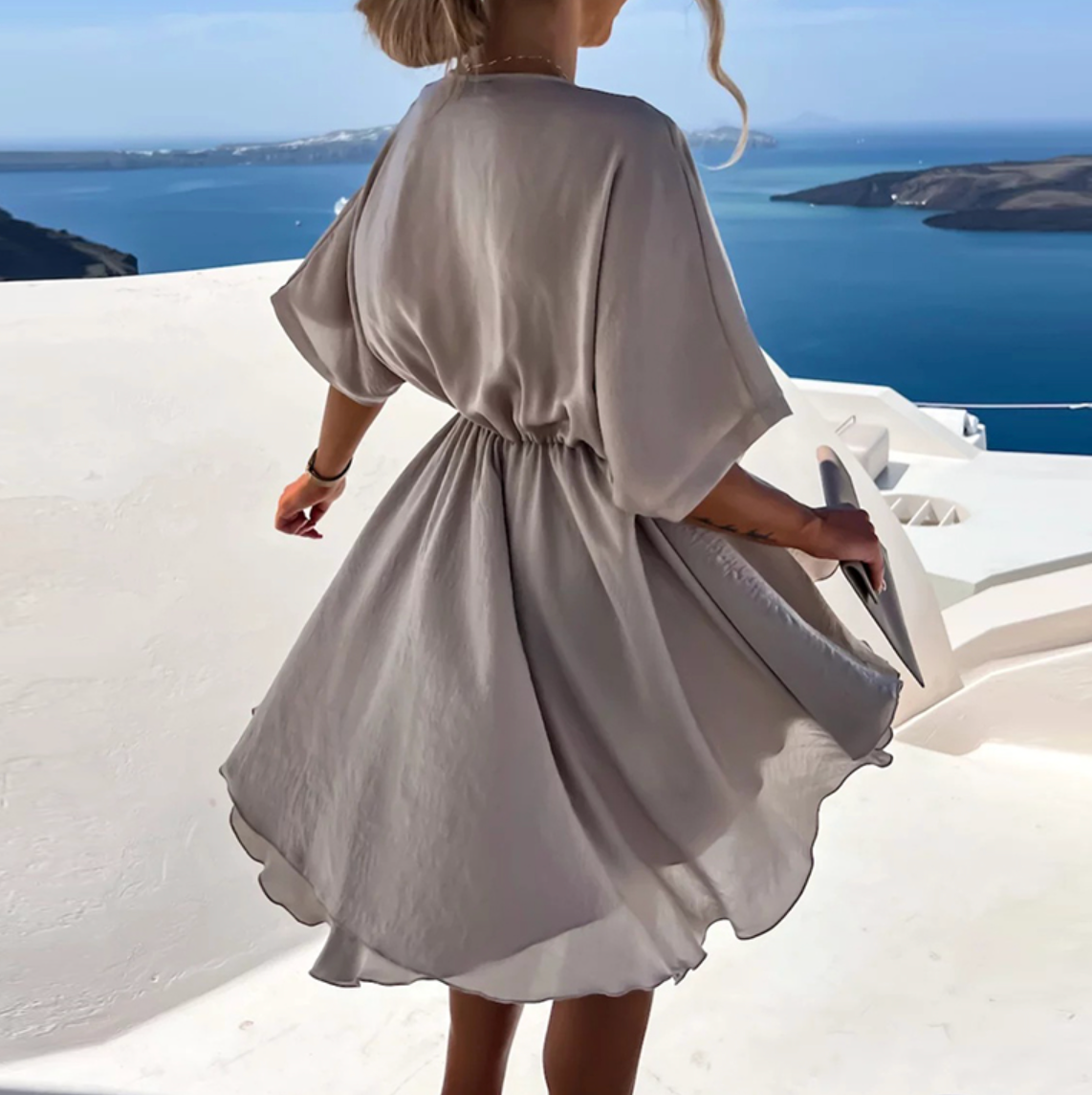 Brooklyn - Abito in Chiffon con Dettaglio Arricciato