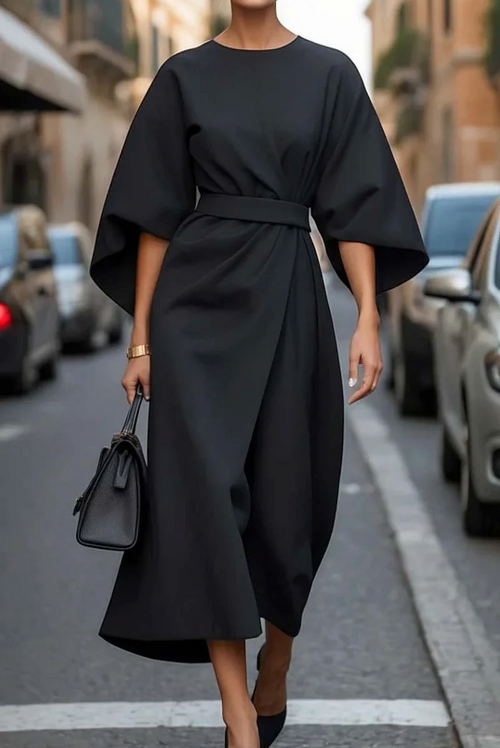 Lioravia - Abito Elegante con Maniche a Lanterna