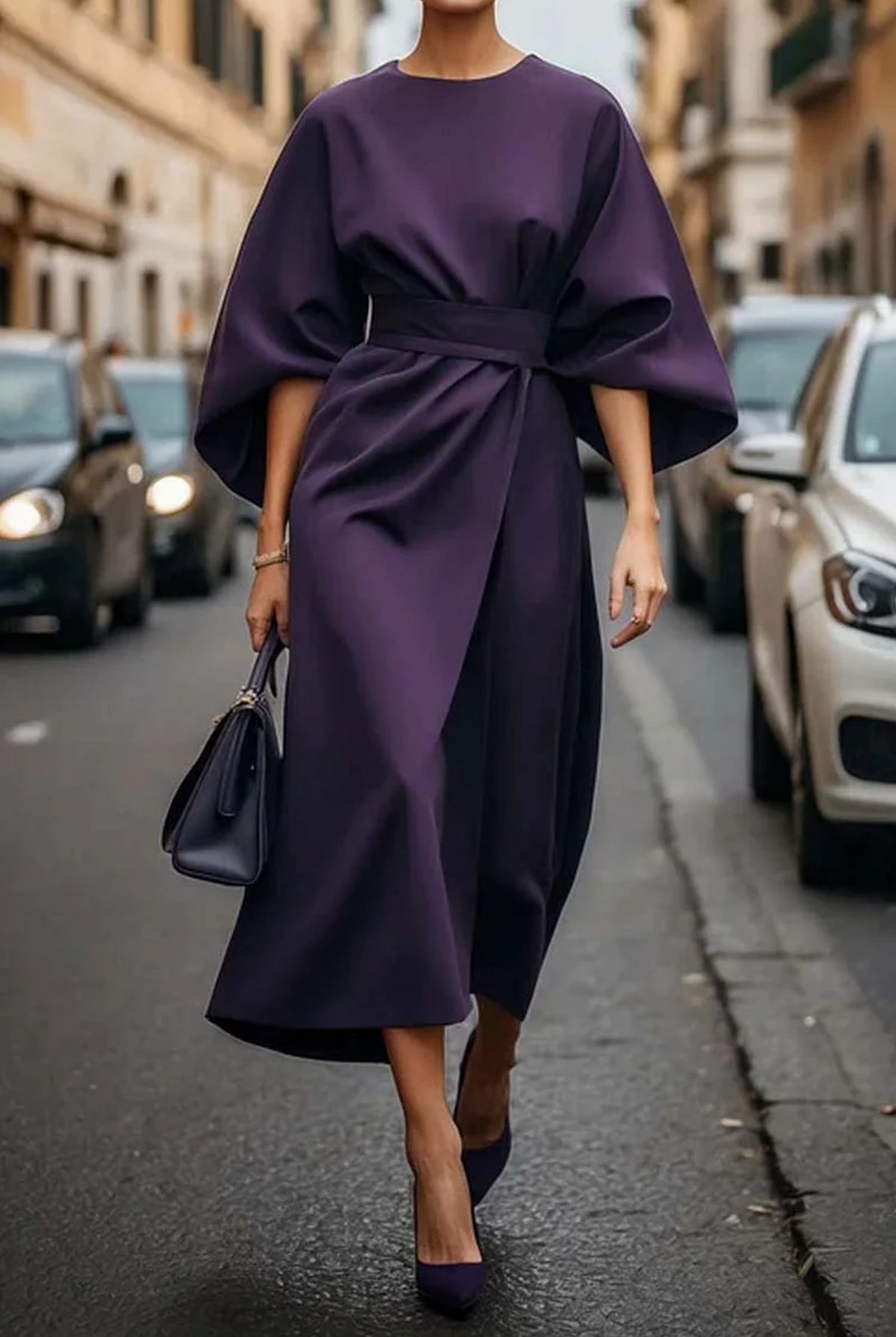 Lioravia - Abito Elegante con Maniche a Lanterna