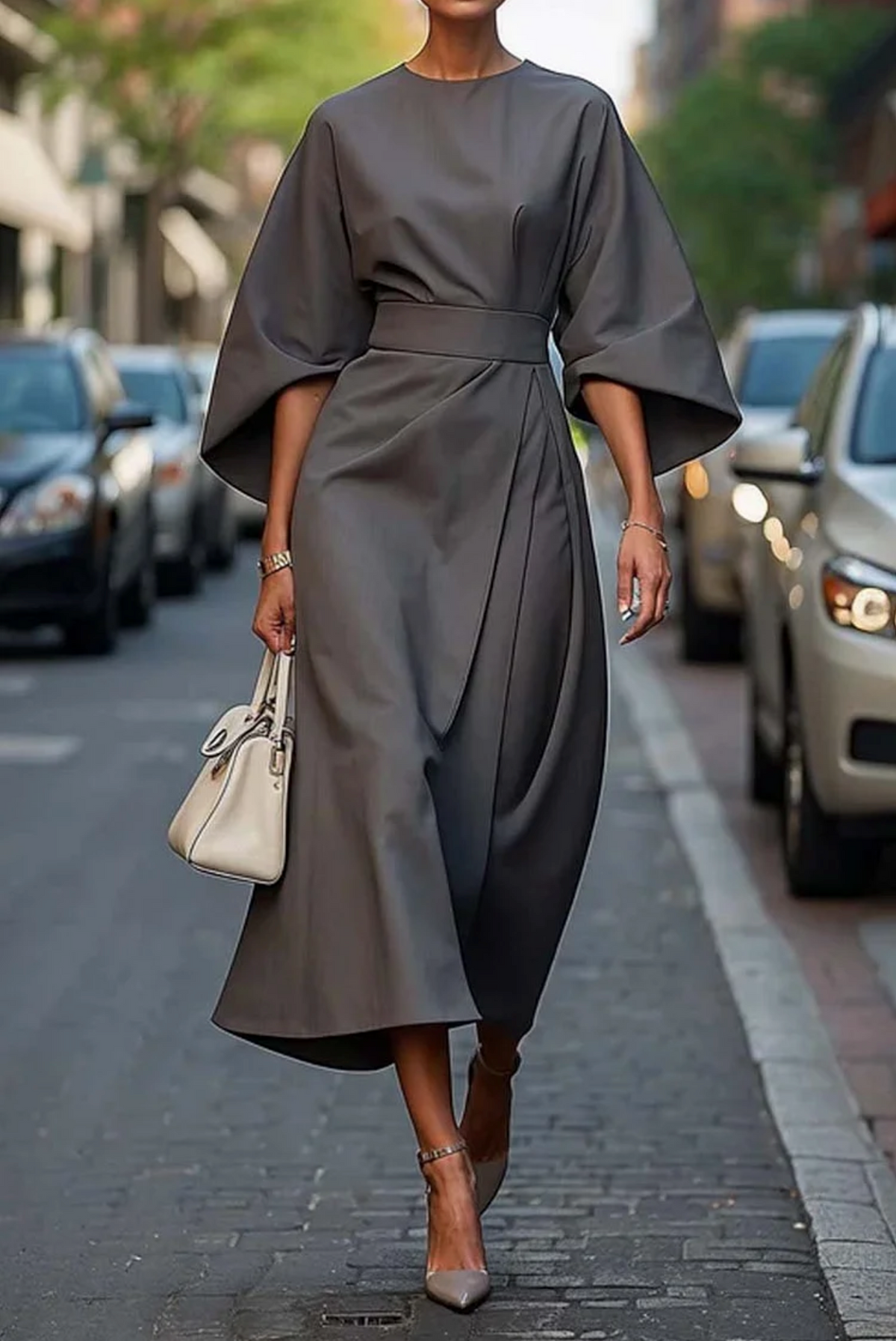Lioravia - Abito Elegante con Maniche a Lanterna