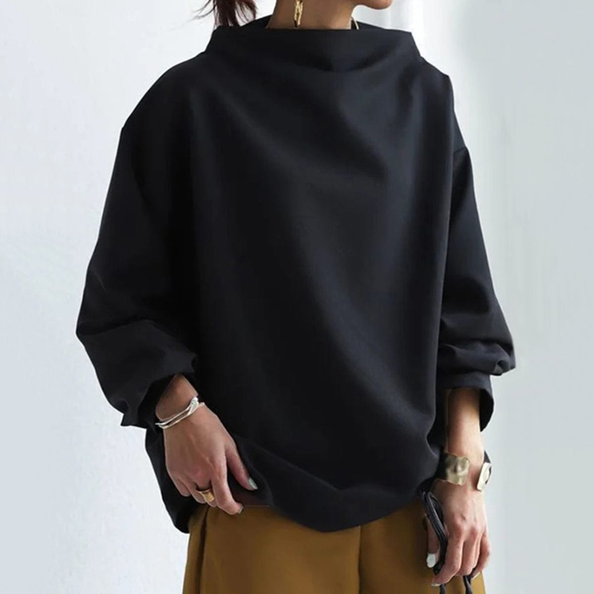 Serelith - Top in Maglia con Collo Alto