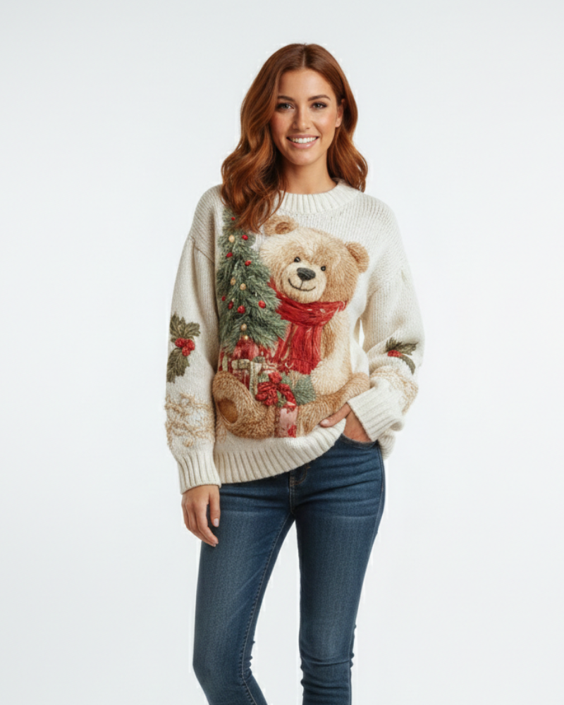 Boscheria - Maglione Natalizio con Orsetto e Albero