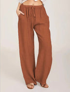 Almerina - Pantaloni Leggeri in Stile Mediterraneo