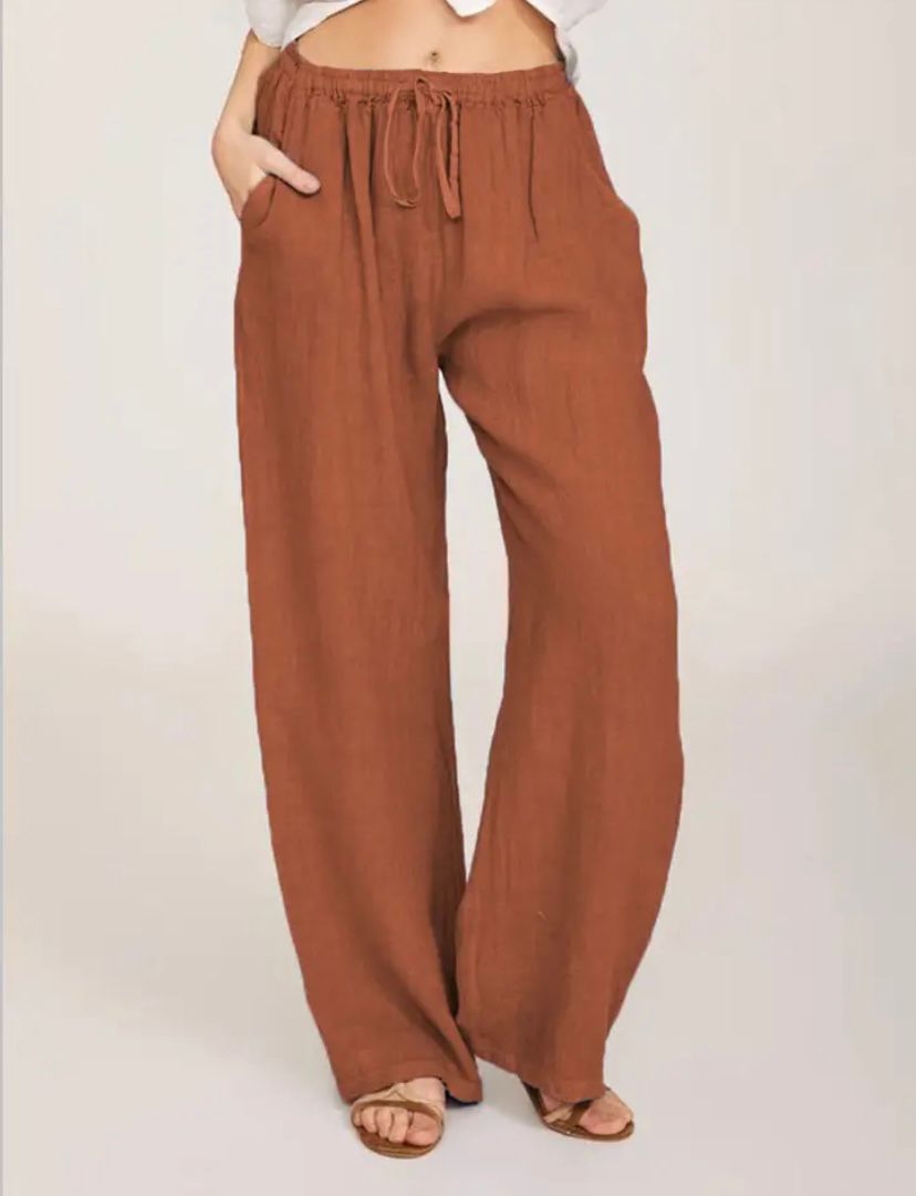 Almerina - Pantaloni Leggeri in Stile Mediterraneo