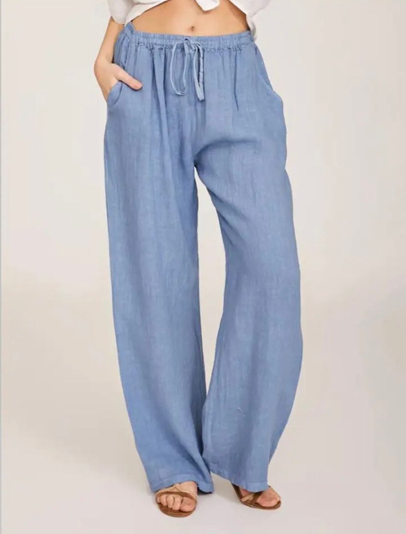 Almerina - Pantaloni Leggeri in Stile Mediterraneo