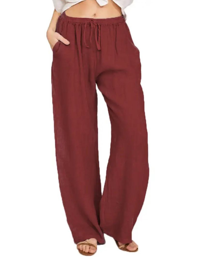 Almerina - Pantaloni Leggeri in Stile Mediterraneo