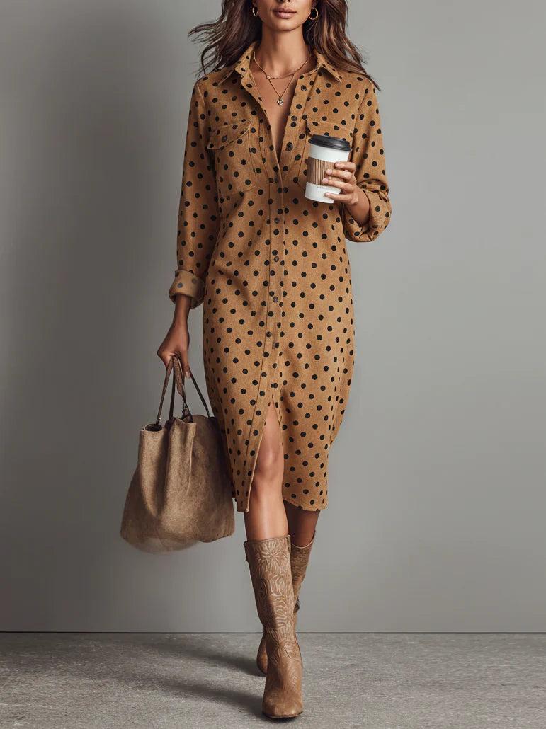 Doralice - Abito Camicia Midi a Pois