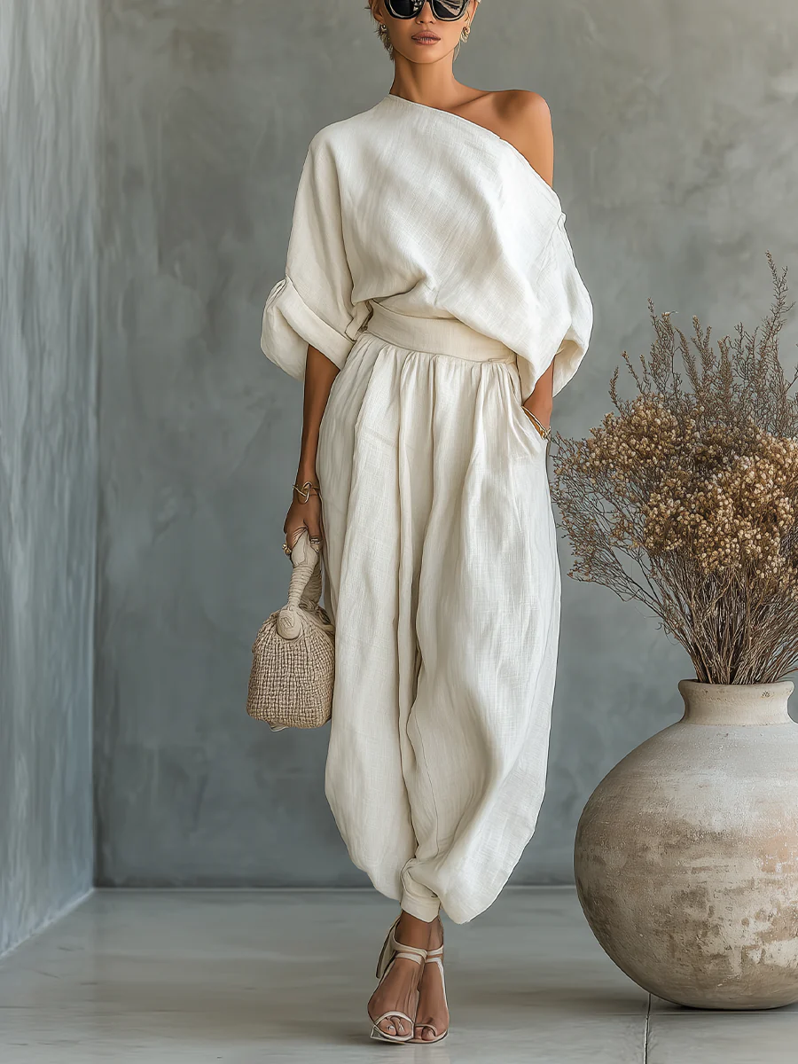 Mariella - Completo due pezzi con design a spalle scoperte