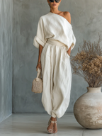 Mariella - Completo due pezzi con design a spalle scoperte