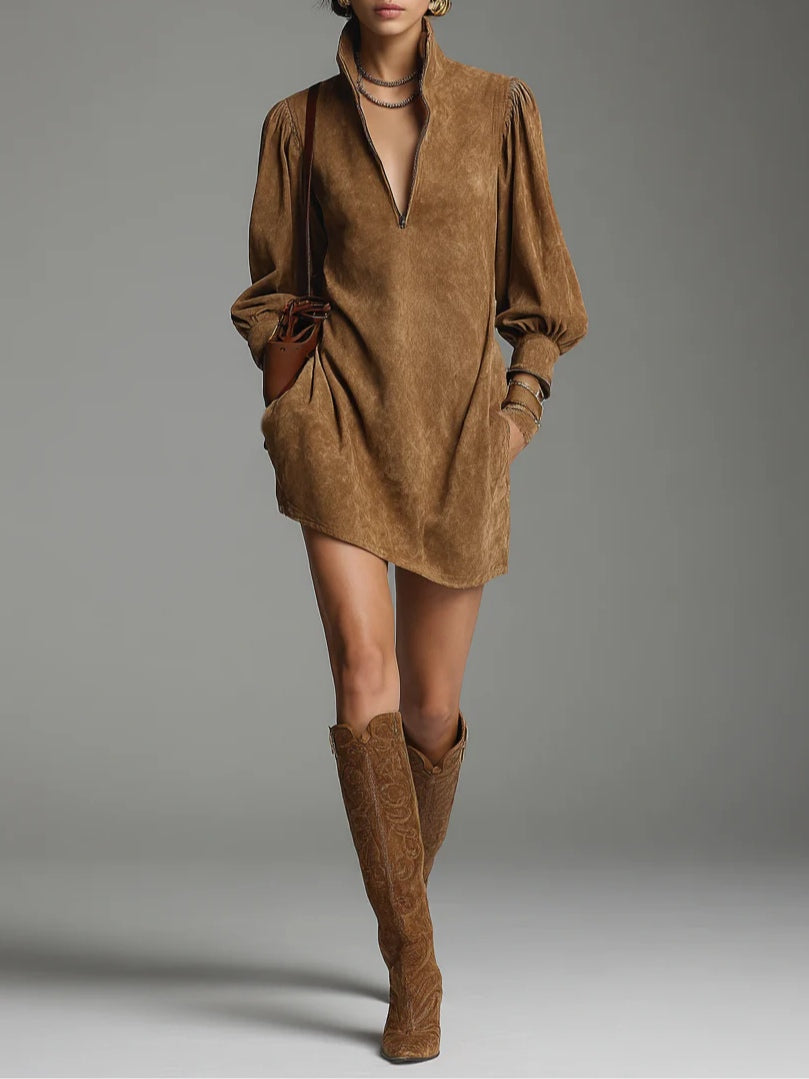 Ottavina - Abito Mini con Zip al Collo
