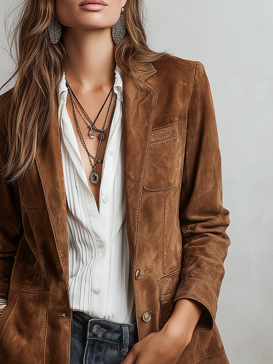 Marravie - Blazer Vintage Marrone