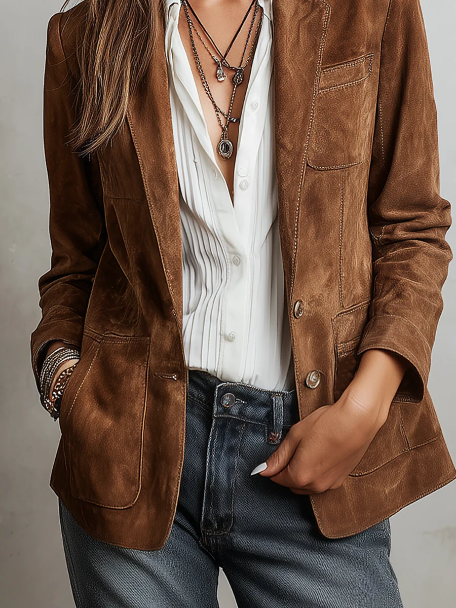Marravie - Blazer Vintage Marrone