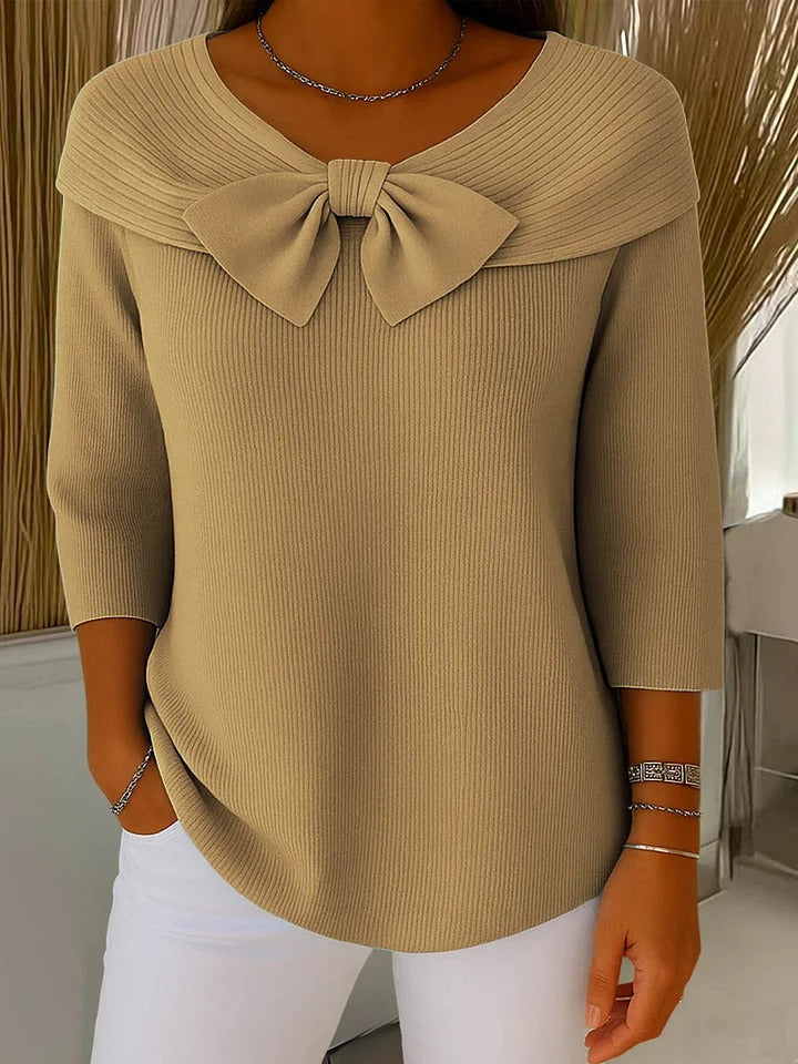 Valessa - Maglione con Fiocco e Collo Rotondo