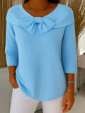 Valessa - Maglione con Fiocco e Collo Rotondo