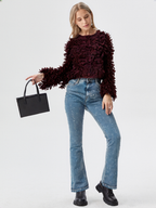 Frangeline - Cardigan in Maglia con Frange