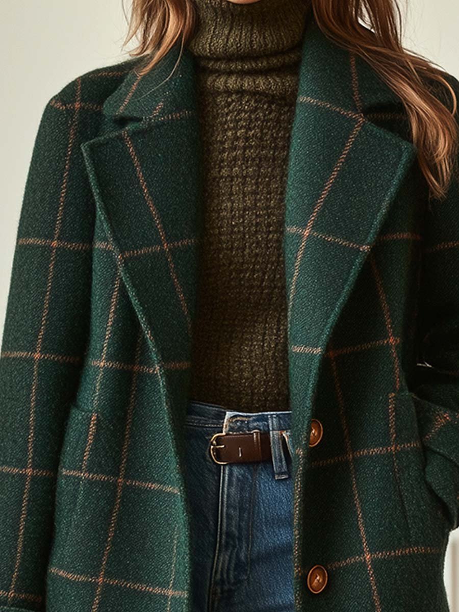 Teraline - Cappotto Retrò in Tweed a Quadri