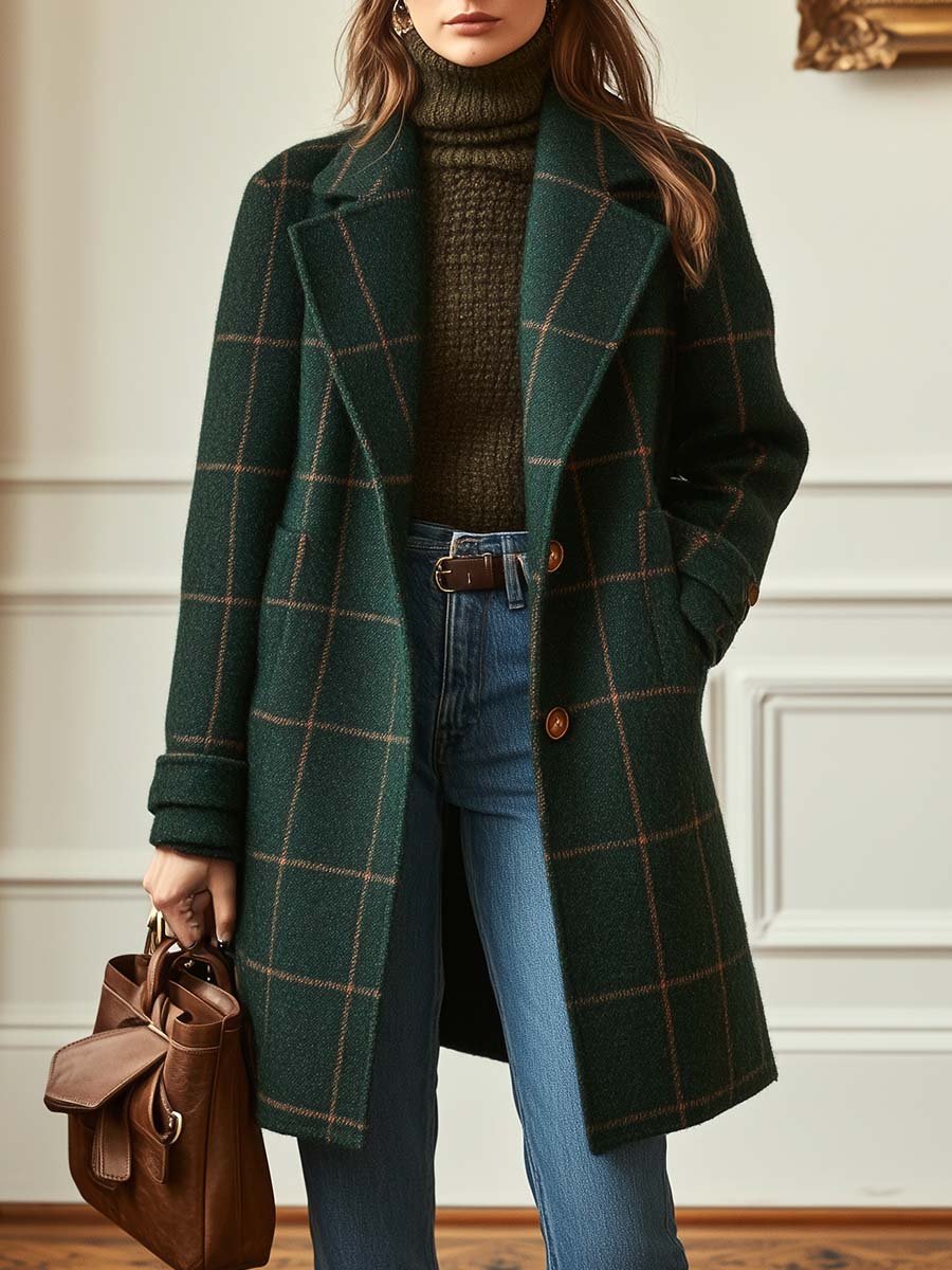 Teraline - Cappotto Retrò in Tweed a Quadri
