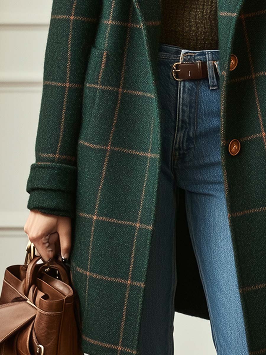 Teraline - Cappotto Retrò in Tweed a Quadri