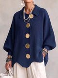 Ottavelle - Cardigan Oversize con Collo e Bottoni Metallici