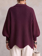 Celestina - Cardigan Oversize con Bottoni Dorati