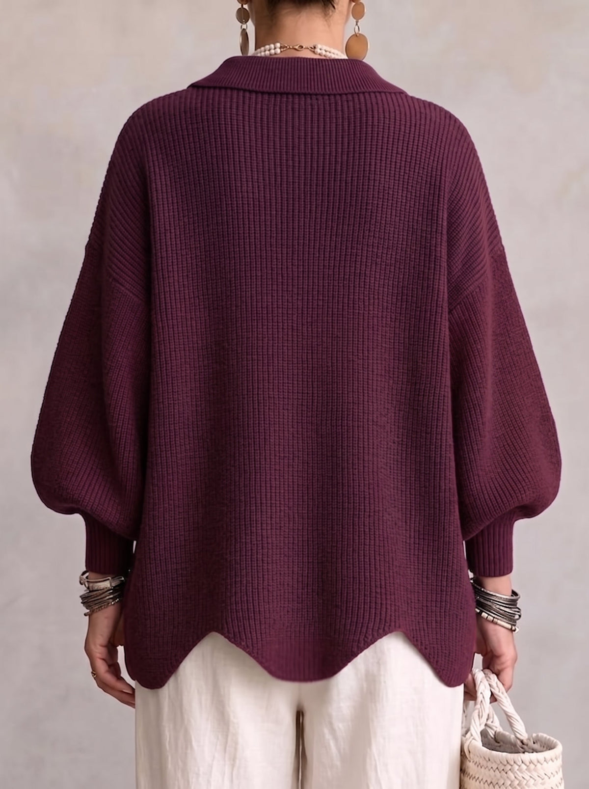 Celestina - Cardigan Oversize con Bottoni Dorati