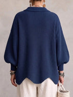 Ottavelle - Cardigan Oversize con Collo e Bottoni Metallici