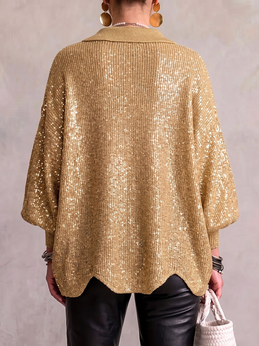 Celestina - Cardigan Oversize con Bottoni Dorati