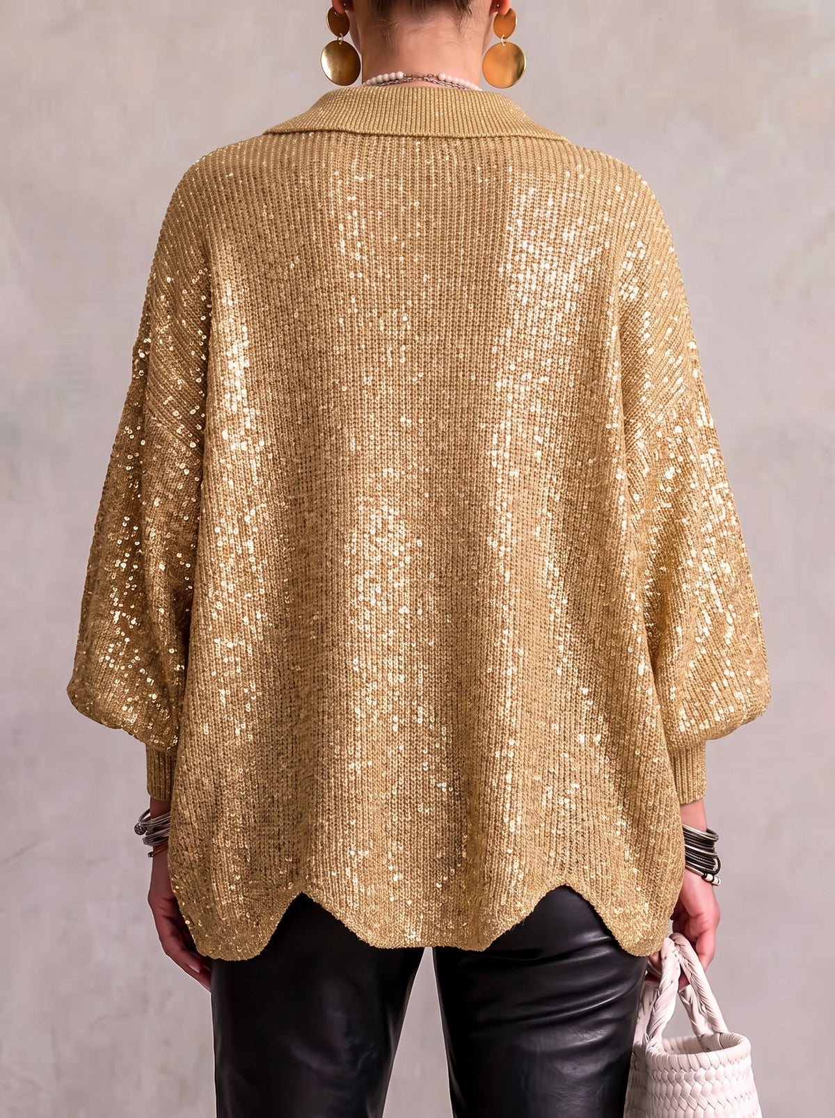 Celestina - Cardigan Oversize con Bottoni Dorati