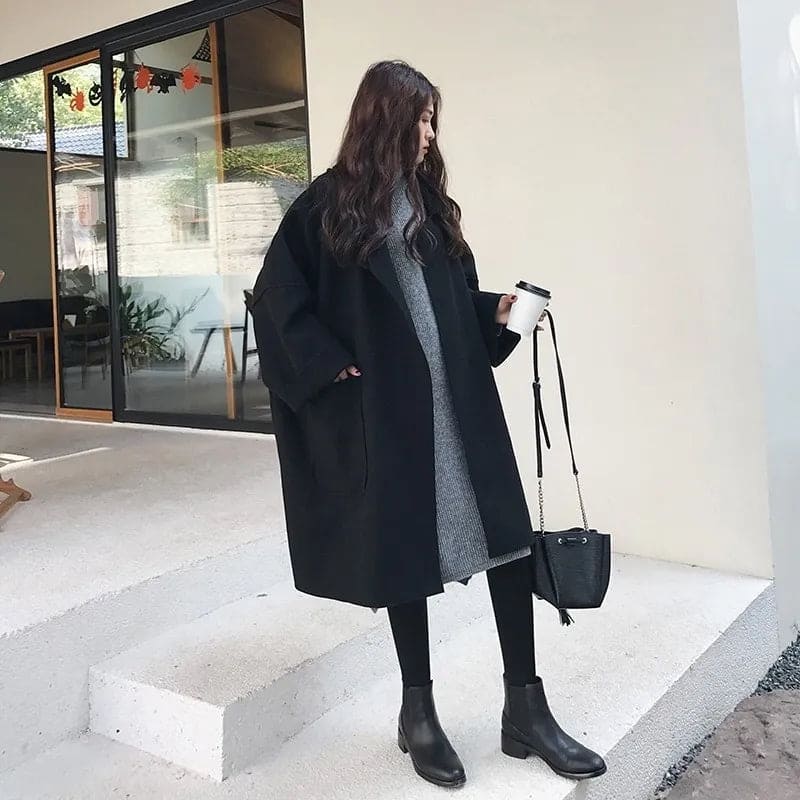 Aurevina - Cappotto Lungo Doppiopetto con Cintura