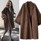 Aurevina - Cappotto Lungo Doppiopetto con Cintura
