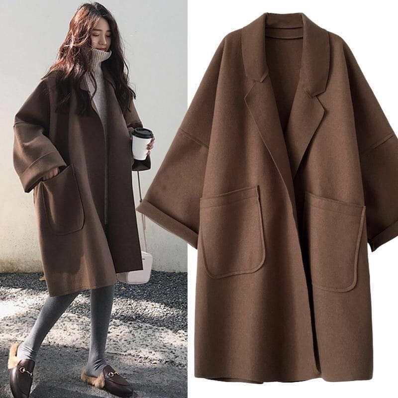 Aurevina - Cappotto Lungo Doppiopetto con Cintura